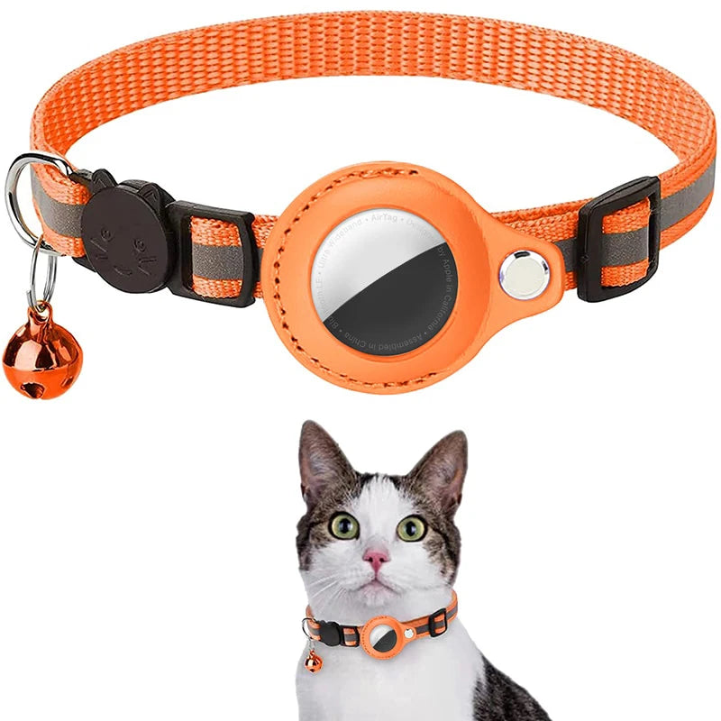 Anti-Lost Katzen Halsband für Airtag GPS Tracker Schutzhülle mit Glocke