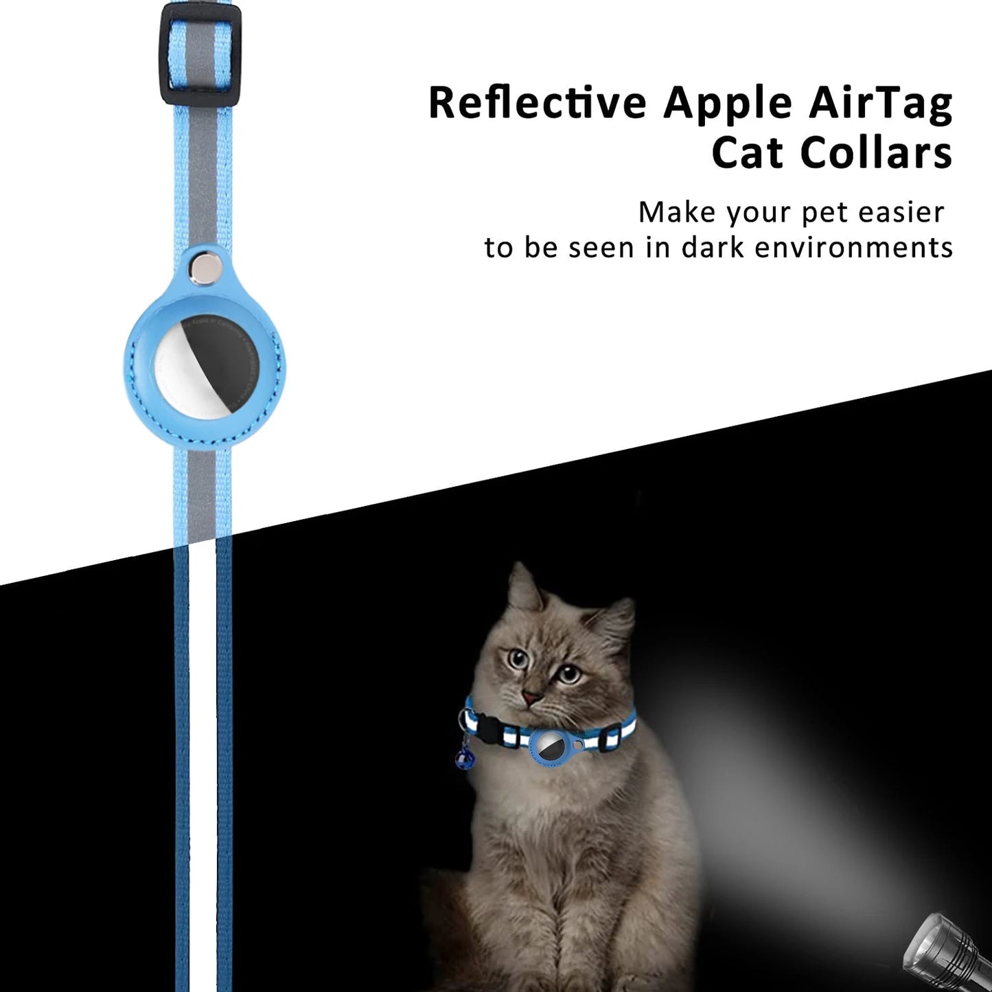 Anti-Lost Katzen Halsband für Airtag GPS Tracker Schutzhülle mit Glocke