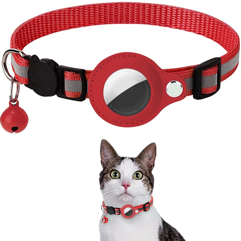 Anti-Lost Katzen Halsband für Airtag GPS Tracker Schutzhülle mit Glocke