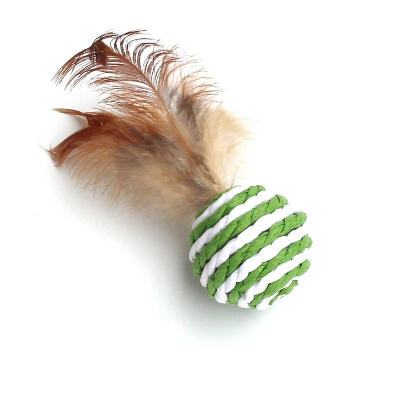 4 Stück bunte Sisal interaktive Ball